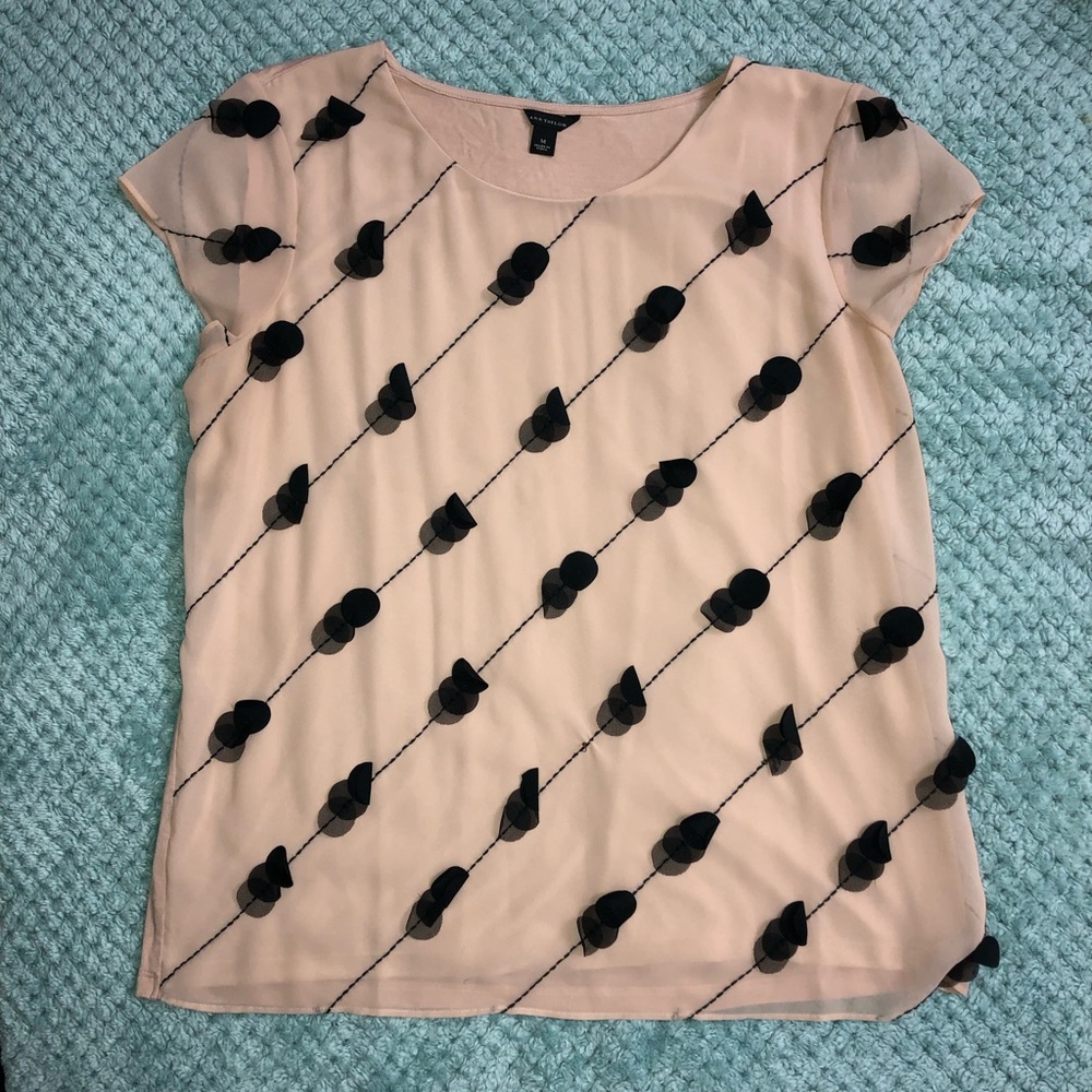 Ann Taylor Beige 3D Shirt